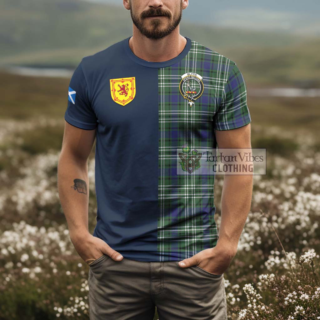 Blyth Tartan T-Shirt Alba with Scottish Lion Royal Arm Half Style - Tartan Vibes Clothing