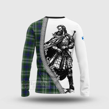 Tartan Vibes Clothing Blyth Tartan Clan Crest Long Sleeve T-Shirt with Highlander Warrior Celtic Style
