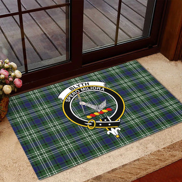 Blyth Tartan Door Mat with Family Crest - Tartanvibesclothing