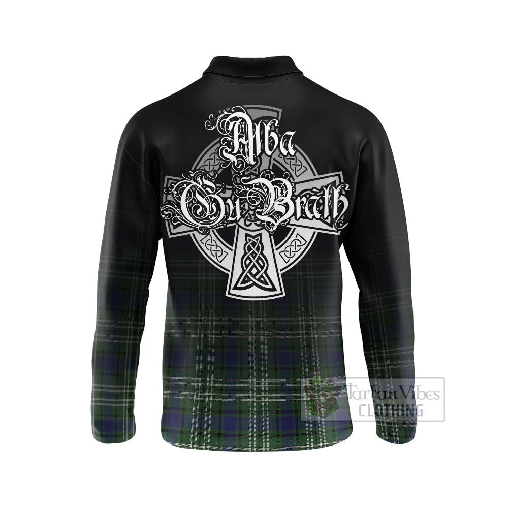 Blyth Tartan Long Sleeve Polo Shirt Featuring Alba Gu Brath Family Crest Celtic Inspired - Tartan Vibes Clothing