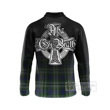 Blyth Tartan Long Sleeve Polo Shirt Featuring Alba Gu Brath Family Crest Celtic Inspired - Tartan Vibes Clothing