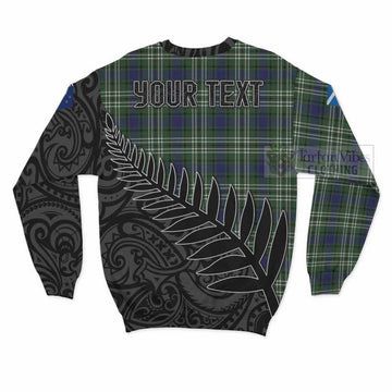 Tartan Vibes Clothing Blyth Crest Tartan Sweatshirt with New Zealand Silver Fern Half Style