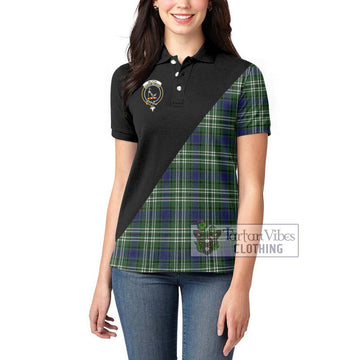 Blyth Tartan Women's Polo Shirt with Family Crest and Military Logo Style - Tartanvibesclothing Shop