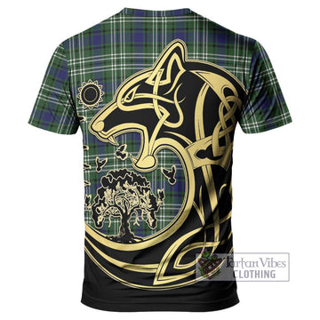 Blyth Tartan T-Shirt with Family Crest Celtic Wolf Style - Tartan Vibes Clothing