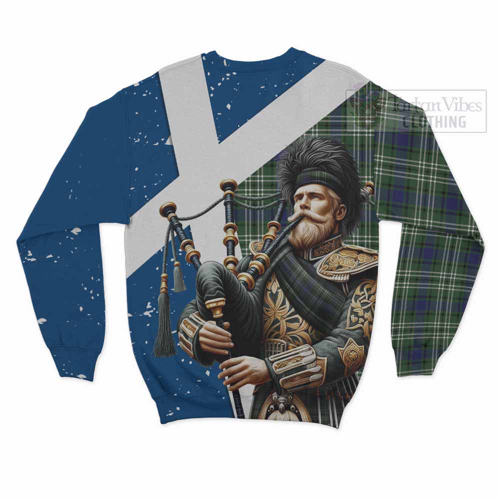Blyth Tartan Sweatshirt with Family Crest Scottish Bagpiper Vibes - Tartan Vibes Clothing