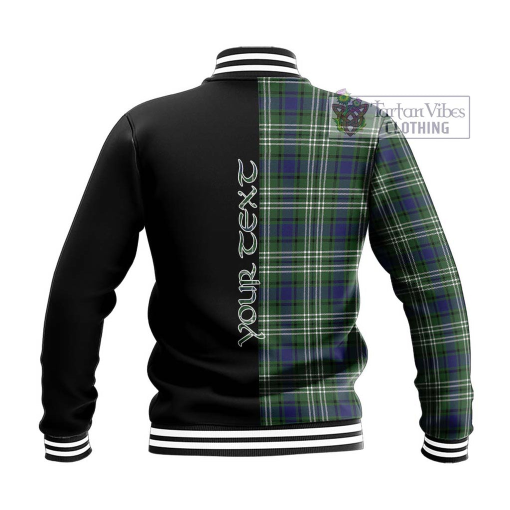 Blyth Tartan Baseball Jacket with Family Crest and Half Of Me Style - Tartan Vibes Clothing
