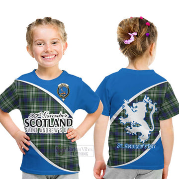 Tartan Vibes Clothing Blyth Family Crest Tartan Kid T-Shirt Celebrate Saint Andrew's Day in Style