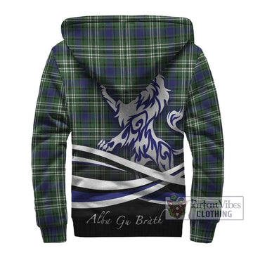 Blyth Tartan Sherpa Hoodie with Alba Gu Brath Regal Lion Emblem - Tartan Vibes Clothing