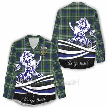 Blyth Tartan Women's Casual Shirt with Alba Gu Brath Regal Lion Emblem - Tartan Vibes Clothing