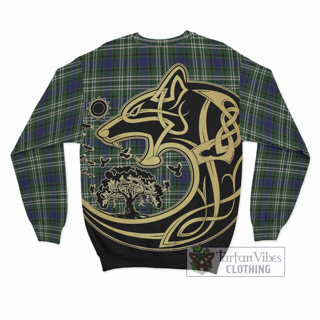 Blyth Tartan Sweatshirt with Family Crest Celtic Wolf Style - Tartan Vibes Clothing