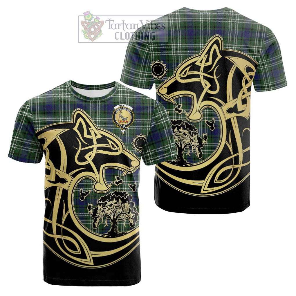 Blyth Tartan Cotton T-shirt with Family Crest Celtic Wolf Style Kid's Shirt - Tartan Vibes Clothing