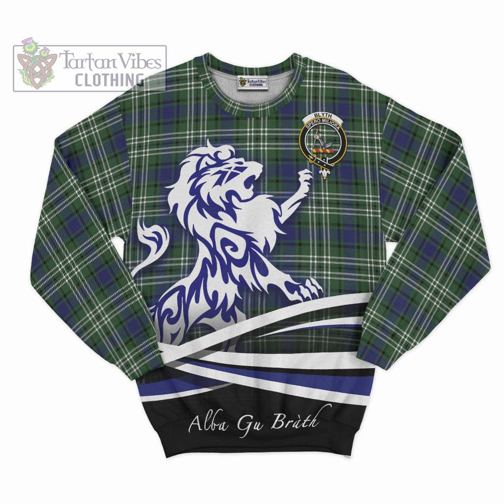 Blyth Tartan Sweatshirt with Alba Gu Brath Regal Lion Emblem - Tartan Vibes Clothing