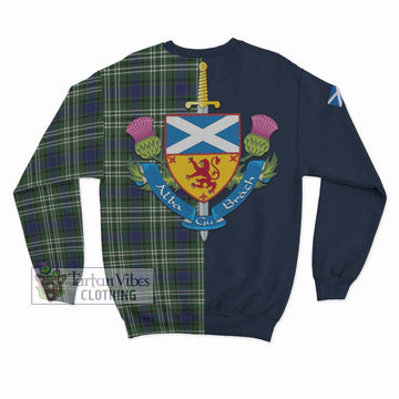 Blyth Tartan Sweatshirt Alba with Scottish Lion Royal Arm Half Style - Tartan Vibes Clothing