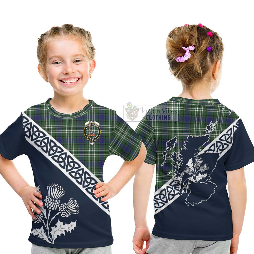 Blyth Tartan Kid T-Shirt Featuring Thistle and Scotland Map - Tartan Vibes Clothing