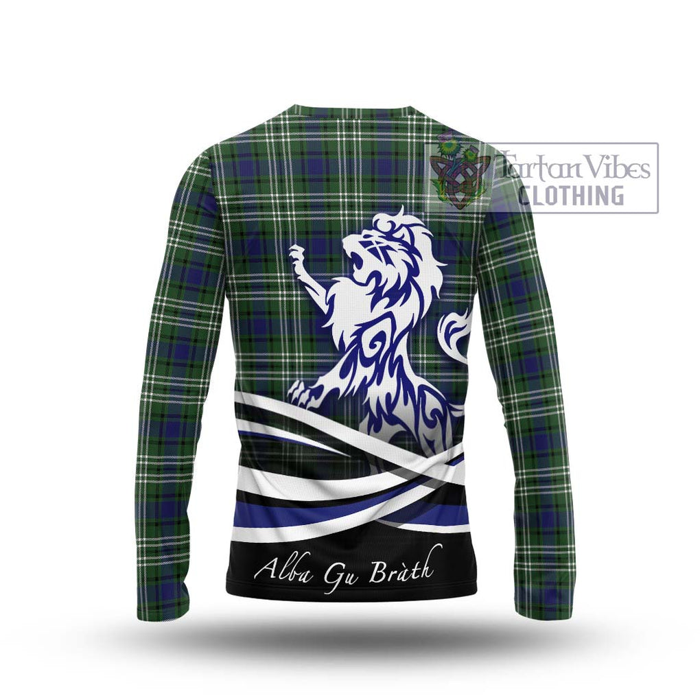 Blyth Tartan Long Sleeve T-Shirt with Alba Gu Brath Regal Lion Emblem - Tartanvibesclothing Shop