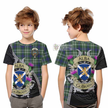 Tartan Vibes Clothing Blyth Tartan Family Crest Kid T-Shirt Lion Rampant Royal Thistle Shield Celtic Inspired