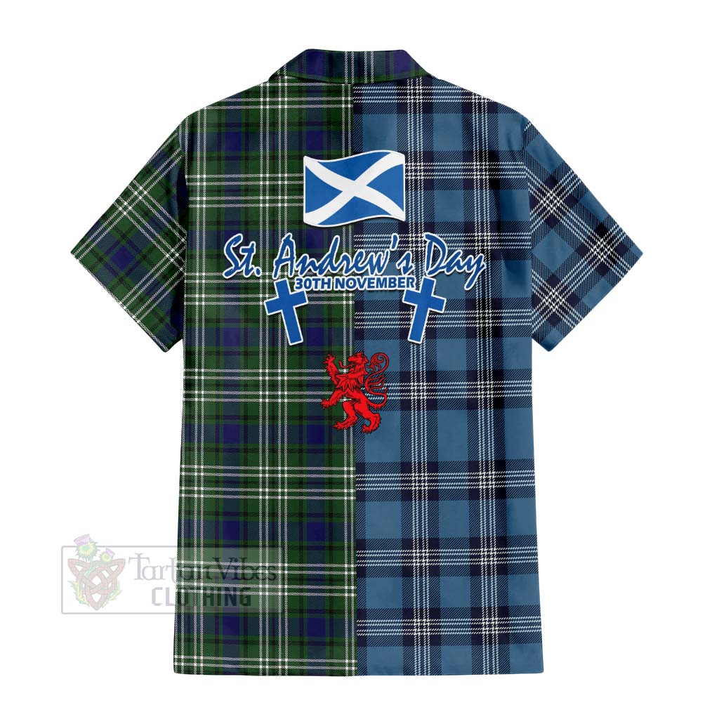 Blyth Tartan Hawaiian Shirt Happy St. Andrew's Day Half Tartan Style - Tartan Vibes Clothing