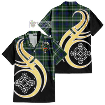 Blyth Tartan Hawaiian Shirt with Family Crest and Celtic Symbol Style - Tartan Vibes Clothing