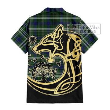 Blyth Tartan Hawaiian Shirt with Family Crest Celtic Wolf Style - Tartan Vibes Clothing