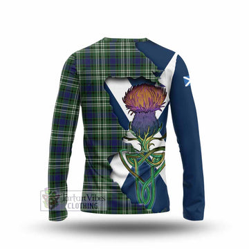Tartan Vibes Clothing Blyth Tartan Family Crest Long Sleeve T-Shirt Scottish Thistle Celtic Inspired