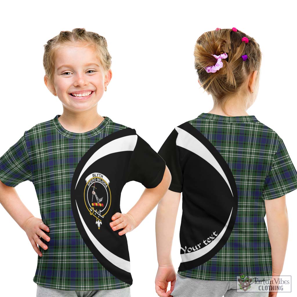 Blyth Tartan Kid T-Shirt with Family Crest Circle Style - Tartan Vibes Clothing