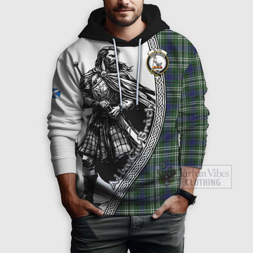 Blyth Tartan Clan Crest Hoodie with Highlander Warrior Celtic Style - Tartan Vibes Clothing