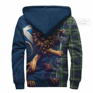 Blyth Tartan Family Crest Sherpa Hoodie with Scottish Majestic Lion - Tartan Vibes Clothing