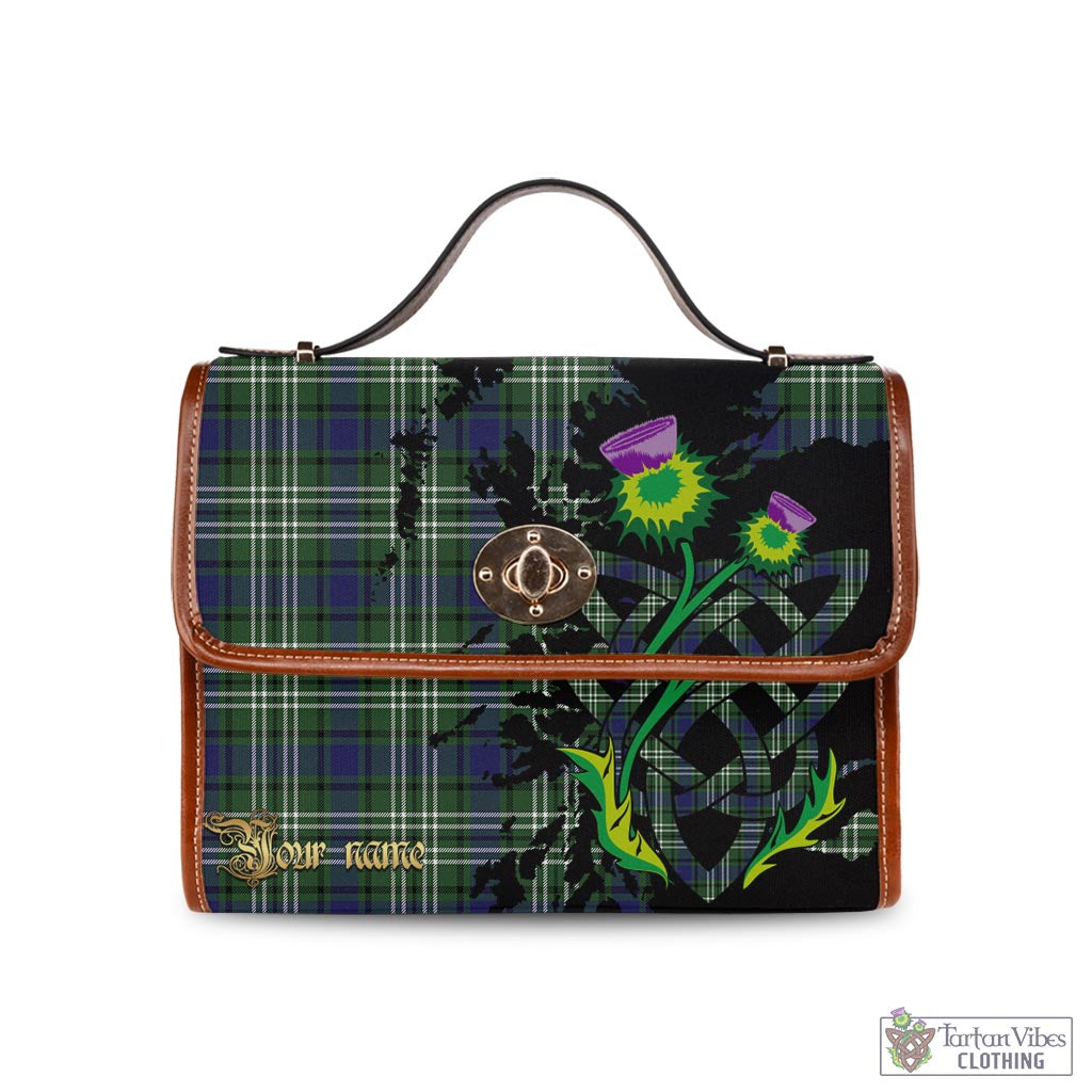 Tartan Vibes Clothing Blyth Tartan Waterproof Canvas Bag with Scotland Map and Thistle Celtic Accents