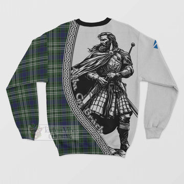 Tartan Vibes Clothing Blyth Tartan Clan Crest Sweatshirt with Highlander Warrior Celtic Style