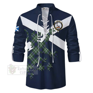 Blyth Tartan Lion Rampant Ghillie Kilt Shirt Proudly Display Your Heritage with Alba Gu Brath and Clan Name - Tartan Vibes Clothing