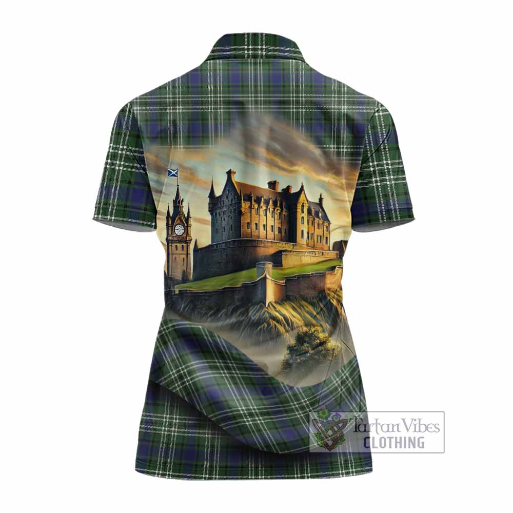 Tartan Vibes Clothing Blyth Tartan Family Crest Women's Polo Shirt with Scottish Ancient Castle Stype