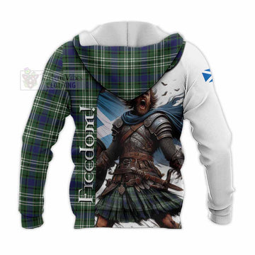 Blyth Crest Tartan Knitted Hoodie Inspired by the Freedom of Scottish Warrior - Tartan Vibes Clothing