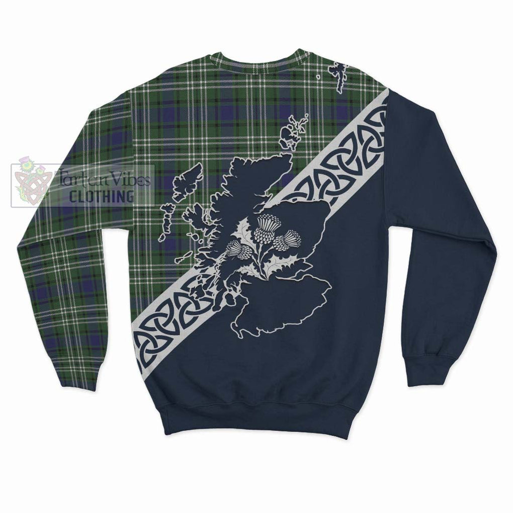Blyth Tartan Sweatshirt Featuring Thistle and Scotland Map - Tartan Vibes Clothing