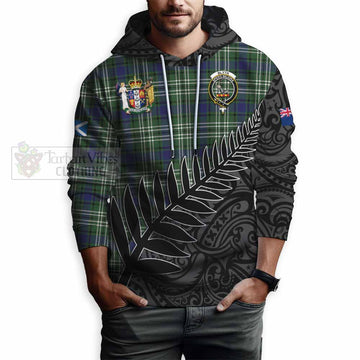 Tartan Vibes Clothing Blyth Crest Tartan Hoodie with New Zealand Silver Fern Half Style