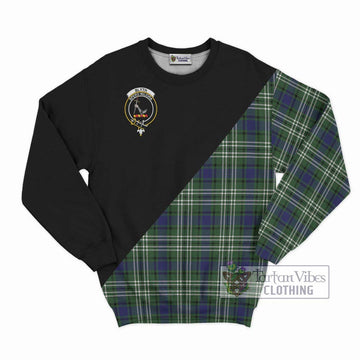 Blyth Tartan Sweatshirt with Family Crest and Military Logo Style - Tartanvibesclothing Shop
