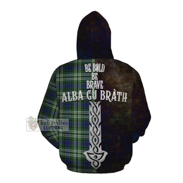 Blyth Tartan Family Crest Cotton Hoodie Alba Gu Brath Be Brave Lion Ancient Style Pullover Hoodie - Tartan Vibes Clothing