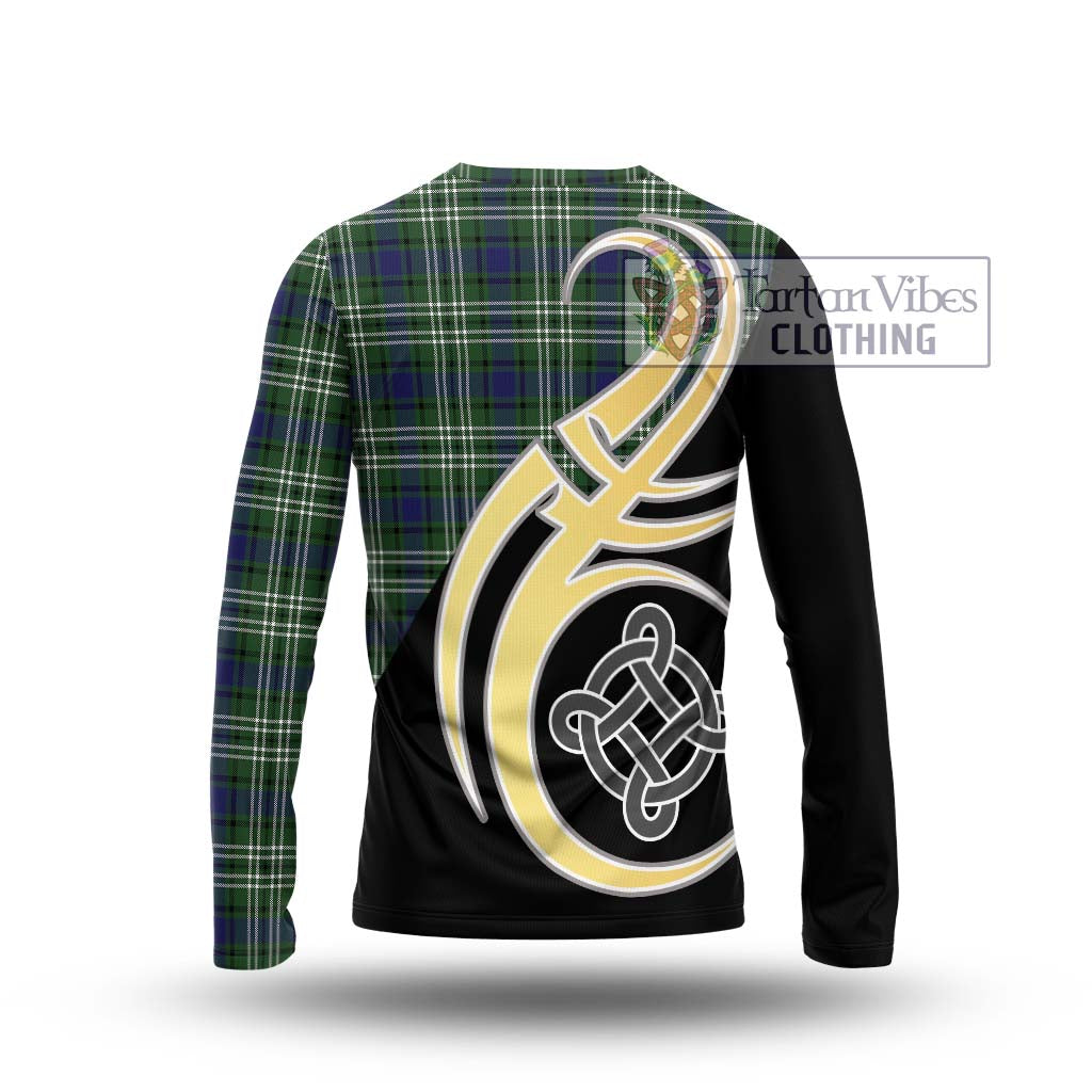 Blyth Tartan Long Sleeve T-Shirt with Family Crest and Celtic Symbol Style - Tartan Vibes Clothing