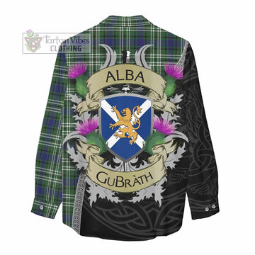 Blyth Tartan Family Crest Women's Casual Shirt Lion Rampant Royal Thistle Shield Celtic Inspired - Tartan Vibes Clothing