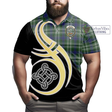Blyth Tartan Polo Shirt with Family Crest and Celtic Symbol Style - Tartan Vibes Clothing