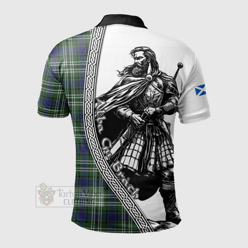 Blyth Tartan Clan Crest Polo Shirt with Highlander Warrior Celtic Style