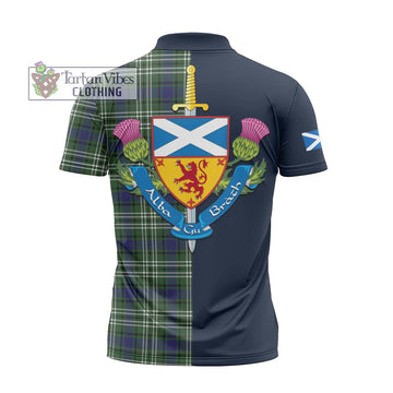 Blyth Tartan Zipper Polo Shirt Alba with Scottish Lion Royal Arm Half Style - Tartan Vibes Clothing