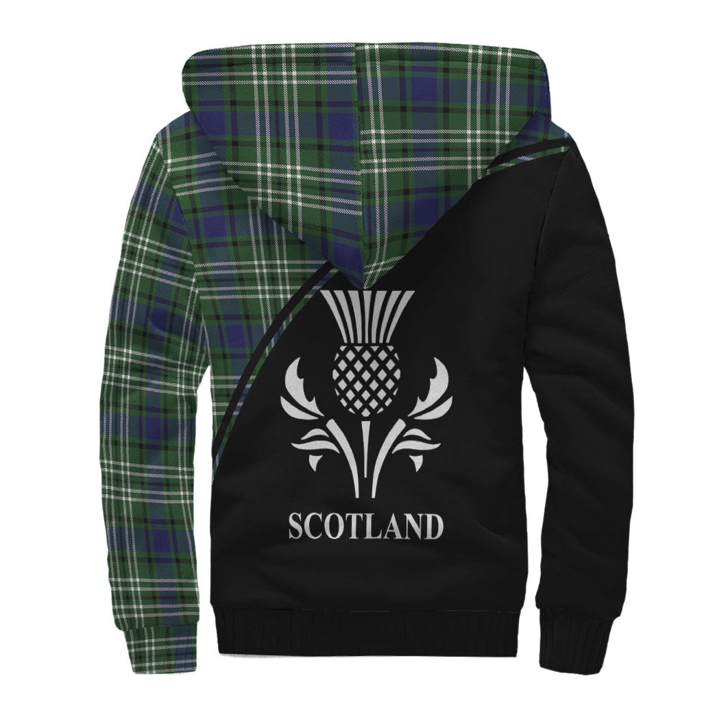 Blyth Tartan Sherpa Hoodie with Family Crest Curve Style - Tartanvibesclothing