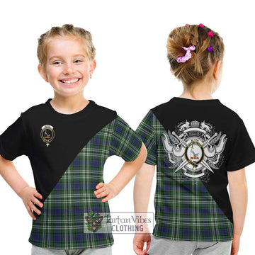 Blyth Tartan Kid T-Shirt with Family Crest and Military Logo Style - Tartan Vibes Clothing