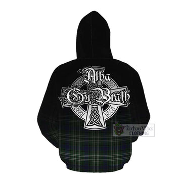 Tartan Vibes Clothing Blyth Tartan Cotton Hoodie Featuring Alba Gu Brath Family Crest Celtic Inspired
