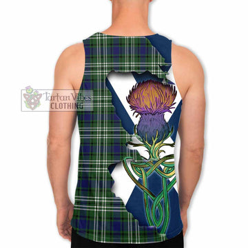 Tartan Vibes Clothing Blyth Tartan Family Crest Men's Tank Top Scottish Thistle Celtic Inspired