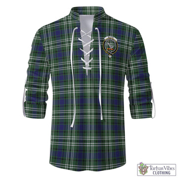 Blyth Tartan Men's Scottish Traditional Jacobite Ghillie Kilt Shirt with Family Crest - Tartan Vibes Clothing