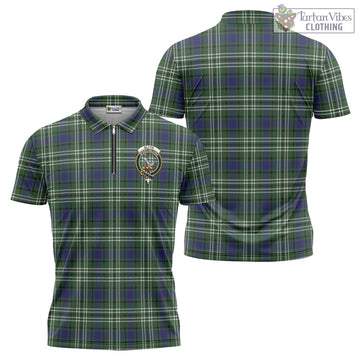 Blyth Tartan Zipper Polo Shirt with Family Crest - Tartan Vibes Clothing