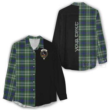 Blyth Tartan Women's Casual Shirt with Family Crest and Half Of Me Style - Tartan Vibes Clothing