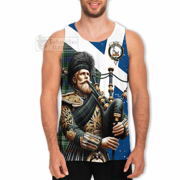Blyth Tartan Men's Tank Top with Family Crest Scottish Bagpiper Vibes - Tartan Vibes Clothing