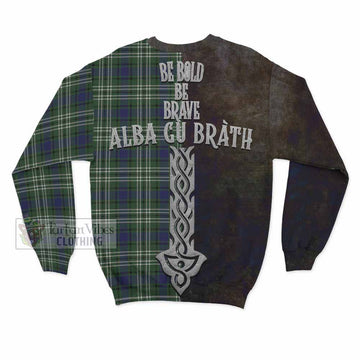 Tartan Vibes Clothing Blyth Tartan Family Crest Sweatshirt Alba Gu Brath Be Brave Lion Ancient Style